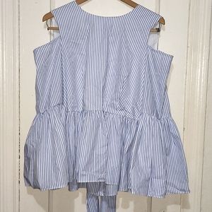 ASOS pinstripe bare shoulders blouse NWT